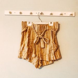 Gold tie shorts